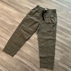 Aritzia linen pants olive green